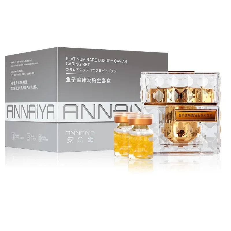 Luxury Skincare Set - プラチナレア高級キャビアケアセット アンチエイジング修復フェイシャルクリーム しわ防止 保湿 引き締め 栄養スキンケア