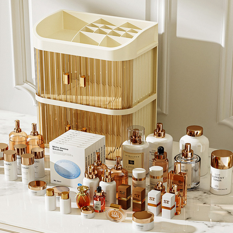 化粧品収納ボックス、デスクトップメイクアップオーガナイザー、 - Luxury Skincare Dupes のレビューと価格