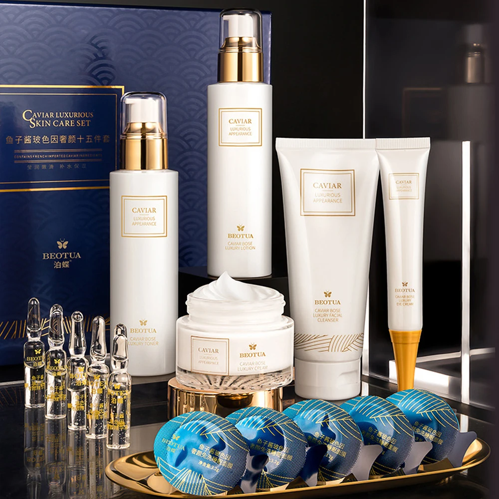 15点入りキャビアスキンケアセット フェイスセラムセット 顔 - Luxury Skincare Set のレビューと価格